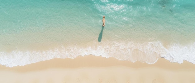 Photo a woman is swimming in the ocean with a surfboard