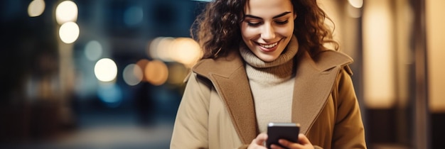 a woman is texting on her phone.