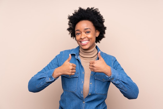 Woman over isolated background