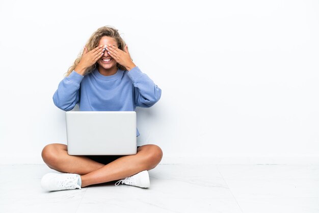 Woman over isolated background