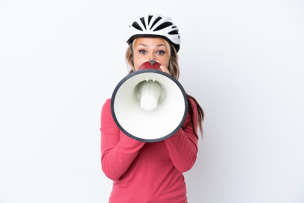 Woman over isolated background