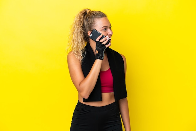 Woman over isolated background