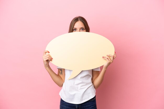 Woman over isolated background