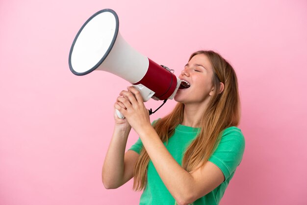 Woman over isolated background