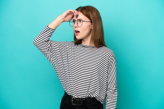 Woman over isolated background