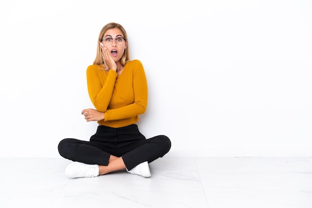 Woman over isolated background