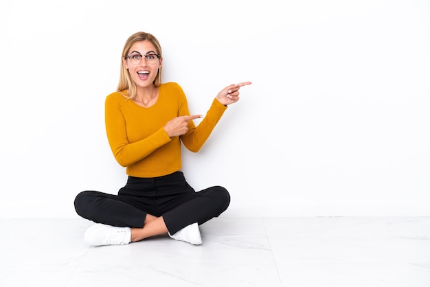 Woman over isolated background