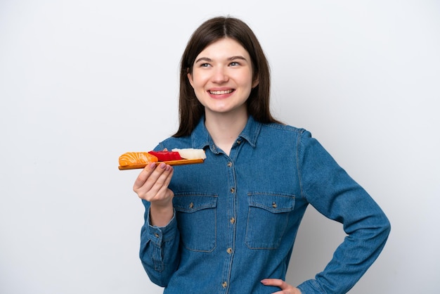 Woman over isolated background