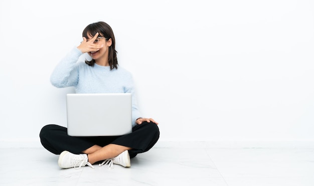 Woman over isolated background