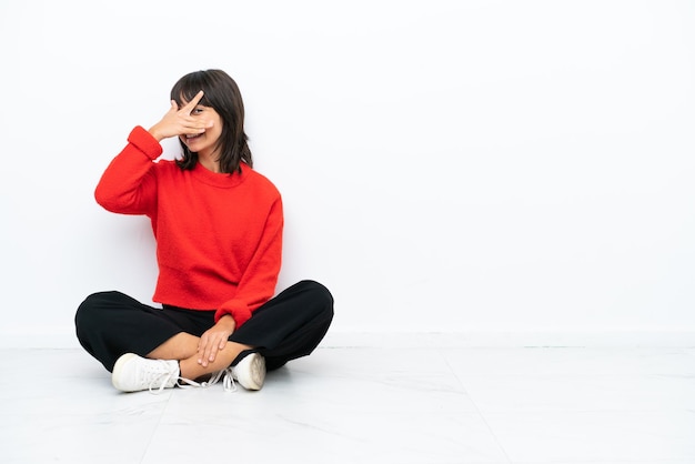 Woman over isolated background