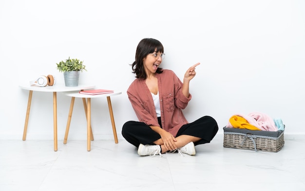 Woman over isolated background