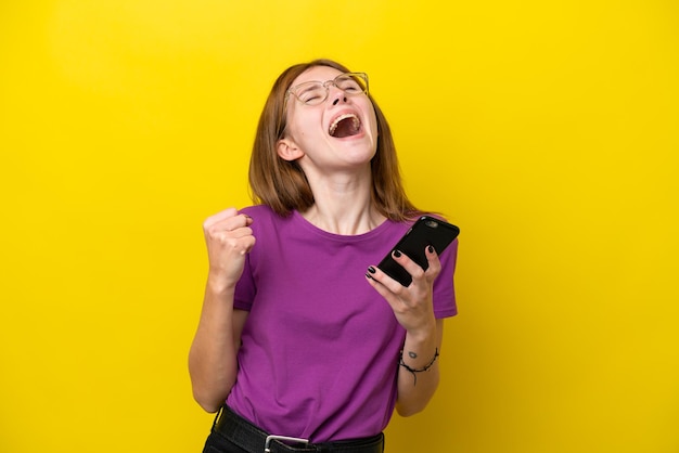 Woman over isolated background