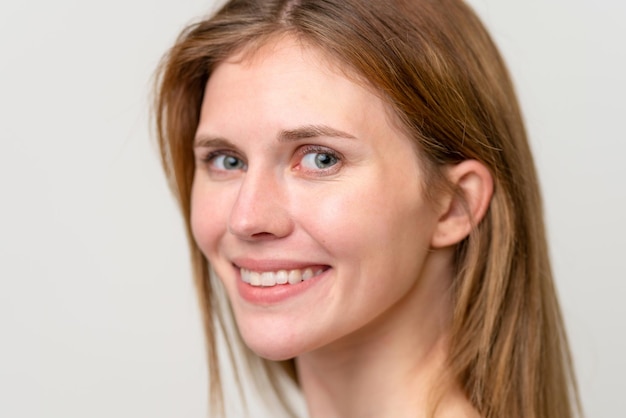 Woman over isolated background