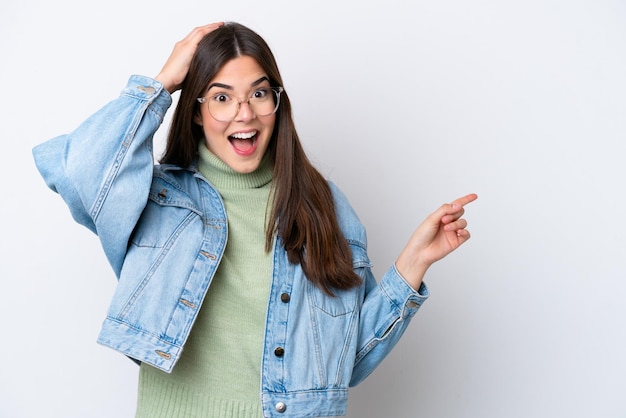 Woman over isolated background