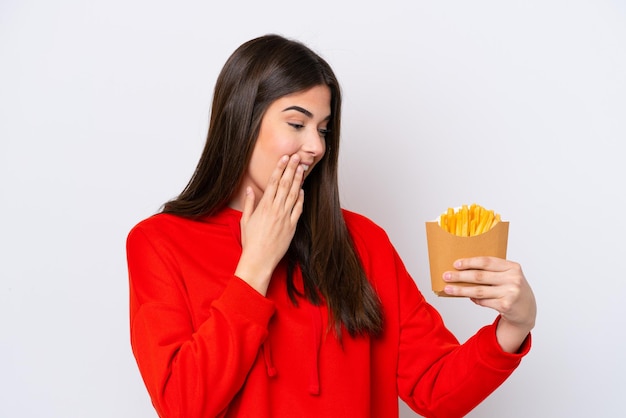 Woman over isolated background