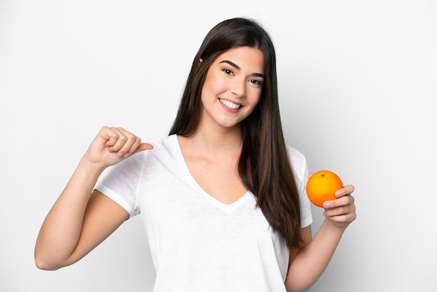 Woman over isolated background