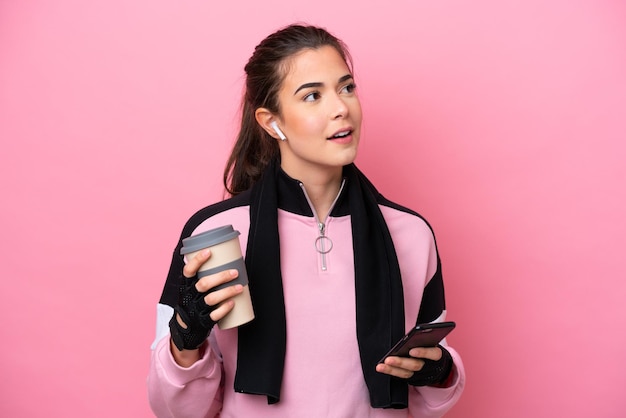 Woman over isolated background