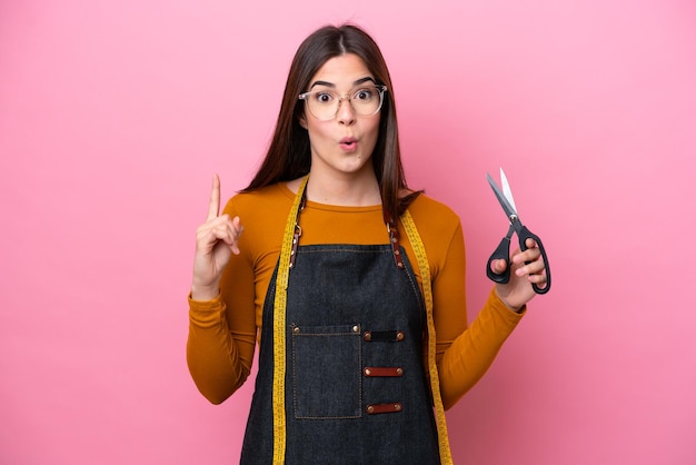 Woman over isolated background