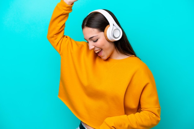 Woman over isolated background