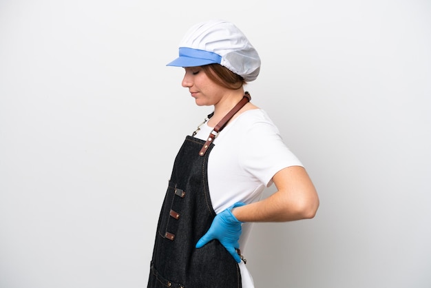 Woman over isolated background