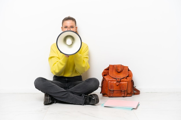 Woman over isolated background