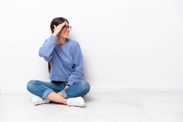 Woman over isolated background