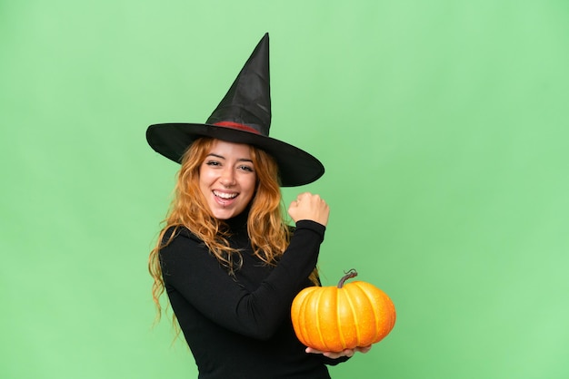 Woman over isolated background