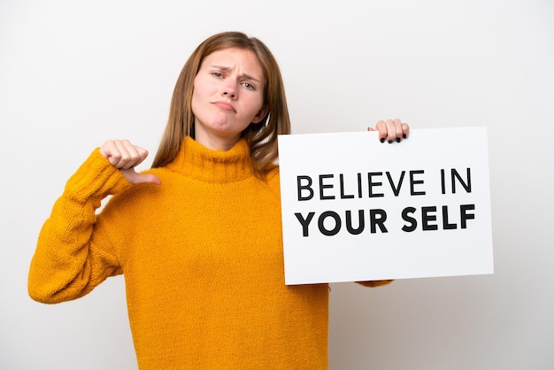 Woman over isolated background