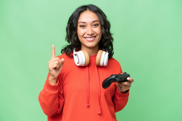 Woman over isolated background