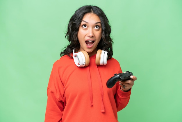 Woman over isolated background