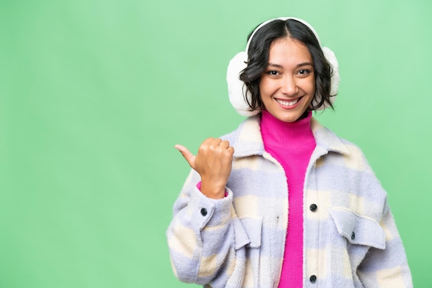 Woman over isolated background