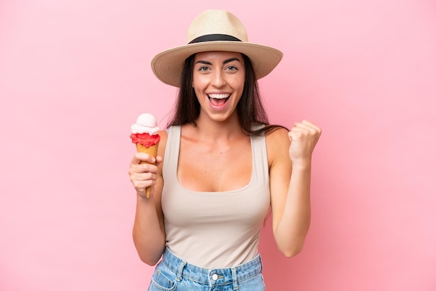 woman isolated on pink background