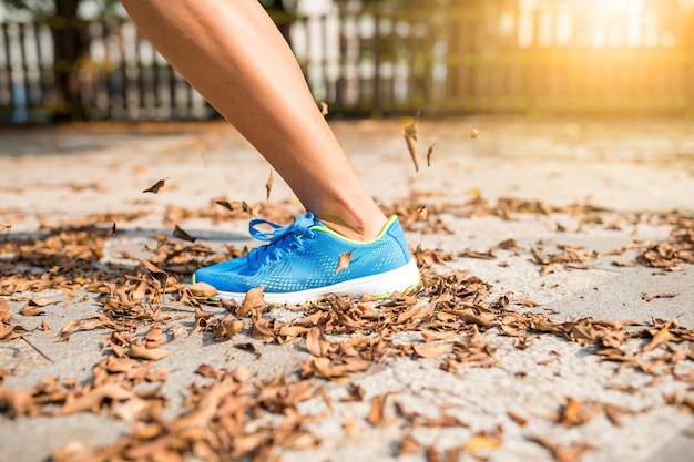 Woman jogging in a city