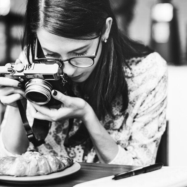 Woman journalist shoot