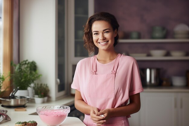 Photo woman in kitchen