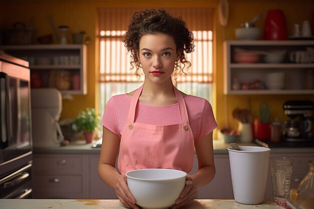 Photo woman in kitchen