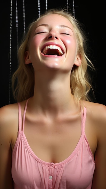 A woman laughing ai