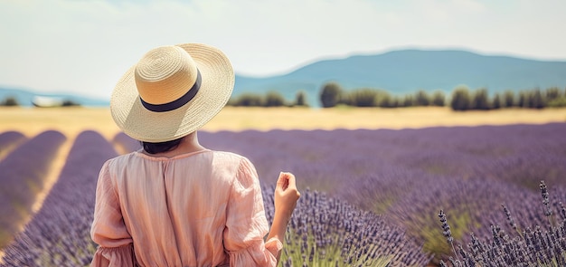 Woman in Lavender Field Generative AI