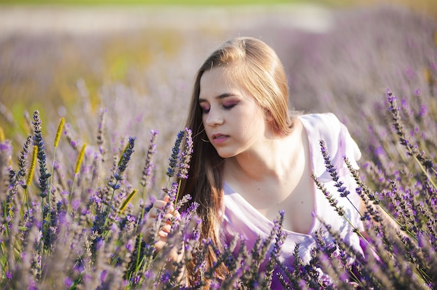 woman on the lavender field
