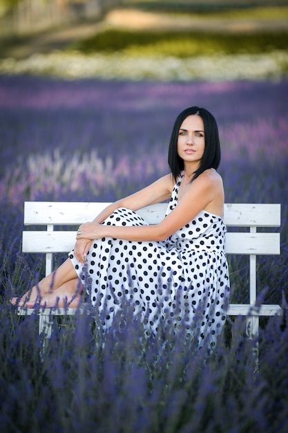 Woman on the lavender field