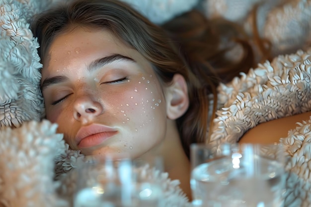 Woman Laying in Bed With Eyes Closed