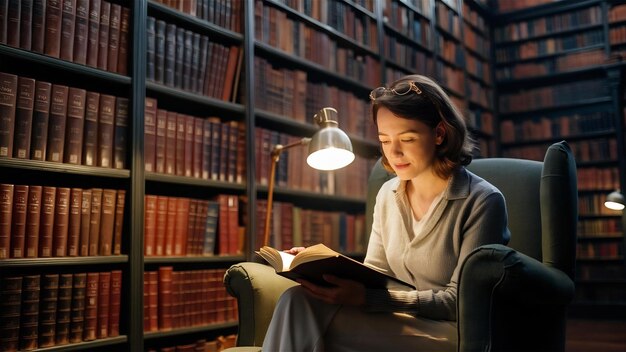 Woman in the library