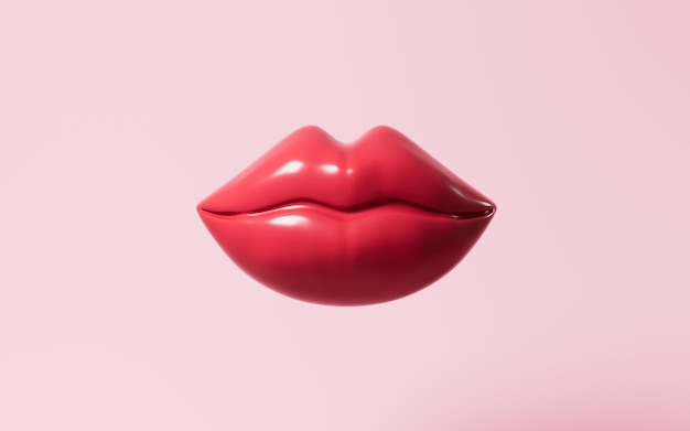 Woman lip mouth model 3d rendering