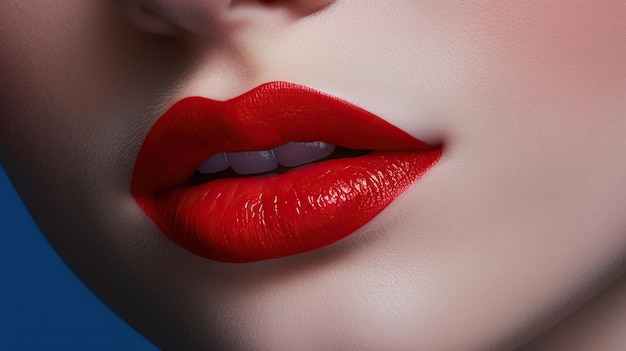 woman lips closeup seductive lips