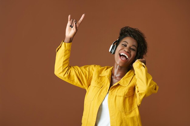 Woman Listening to Rock Music