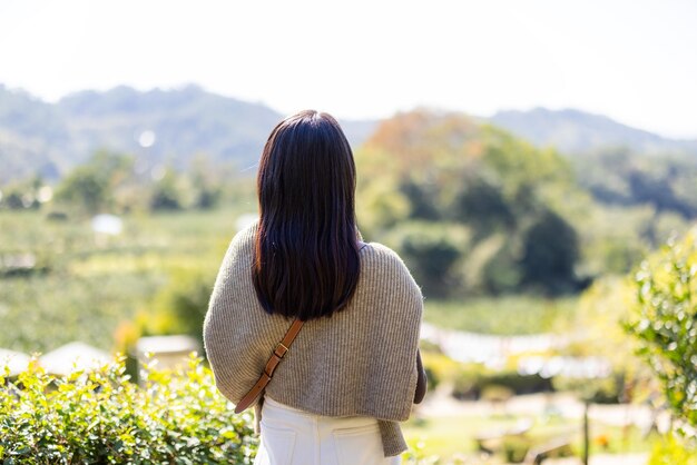 Woman look at the natural view in countryside