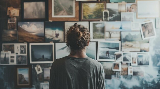 写真 女性の気分ボード バックビュー