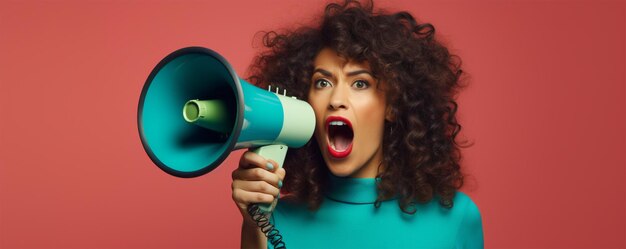 a woman loud amusement for loudspeaker