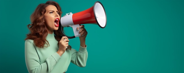 a woman loud amusement for loudspeaker