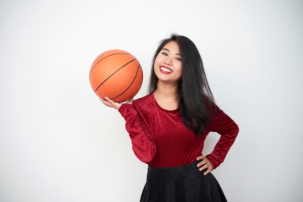 Woman loves basketball